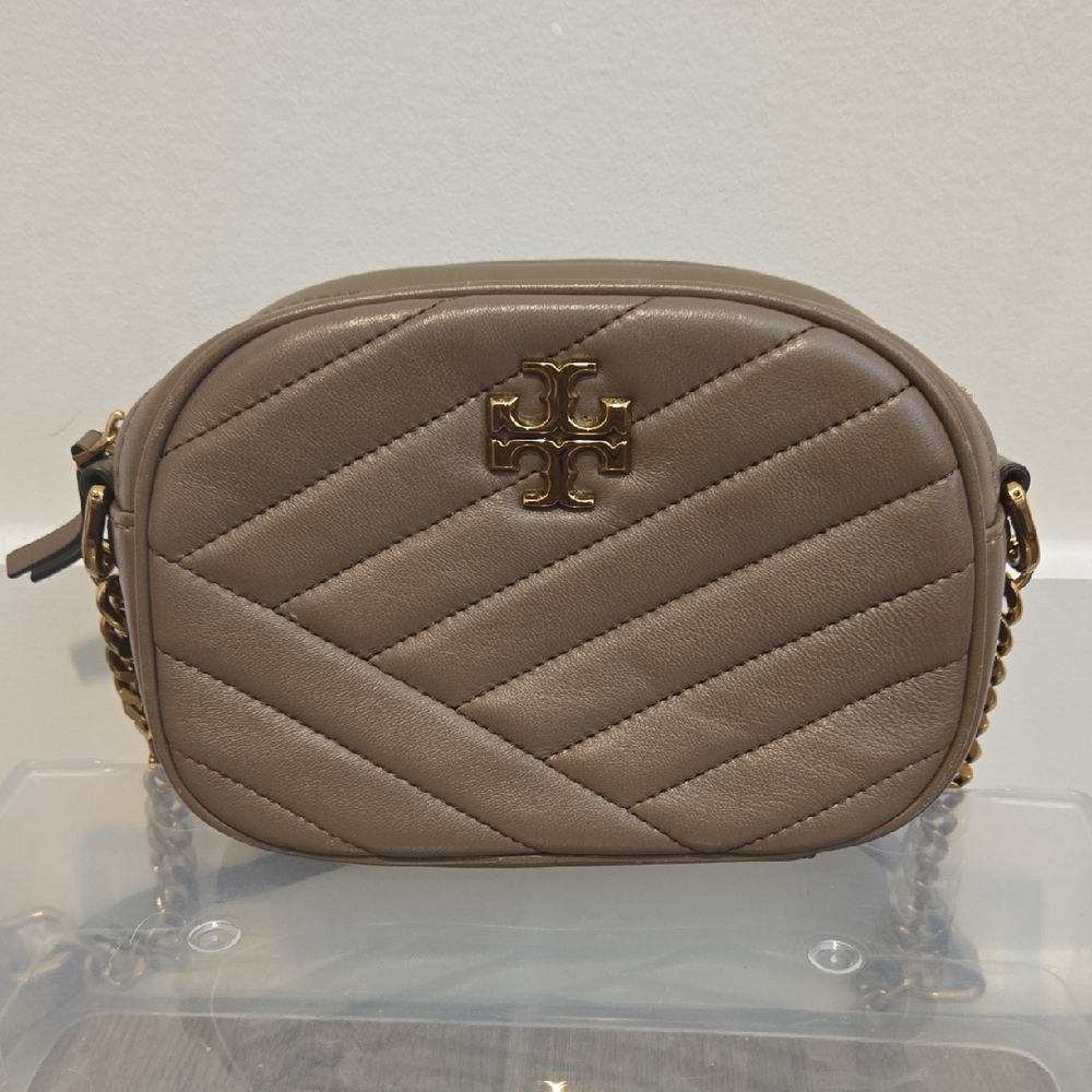 Tory Burch Kira Taupe BR Quilted Crossbody Bag